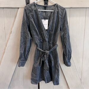 NWT Who What Wear Gray Denim Dress Size Small